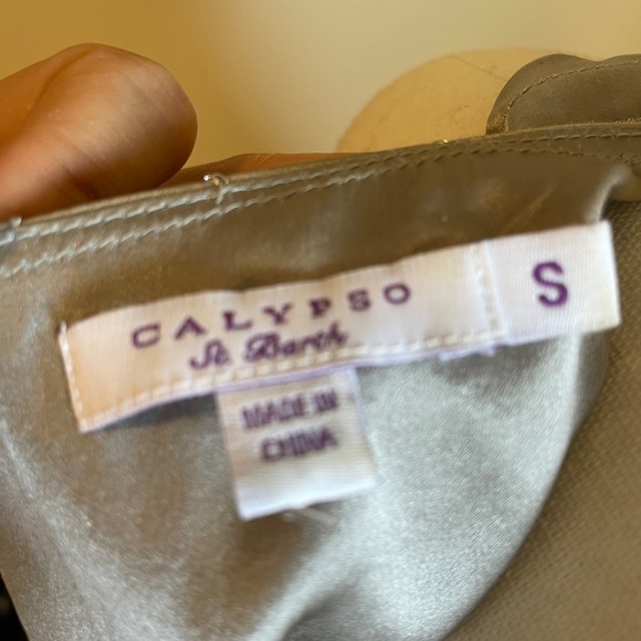 Like new GORGEOUS SILK Calypso St. Barths Pleated Shift Dress - Picture 5 of 6